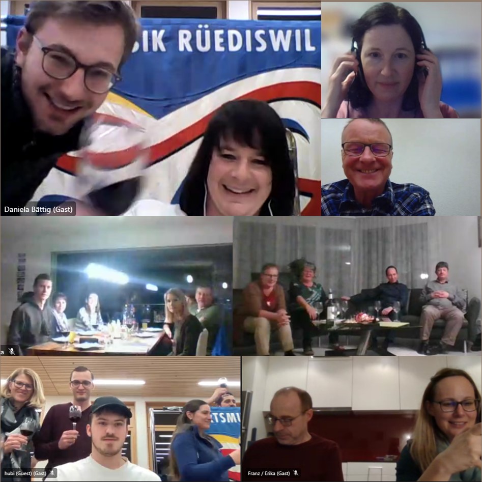Eindrücke vom Online Meeting an der GV 2022 der Ortsmusik Rüediswil