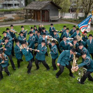 Die Harmoniemusik aus der Gemeinde Ruswil, die Ortsmusik Rüediswil plant eine Neuuniformierung im 2026. (Foto von Stefan Dubach / Niveau Fotos Ruswil)