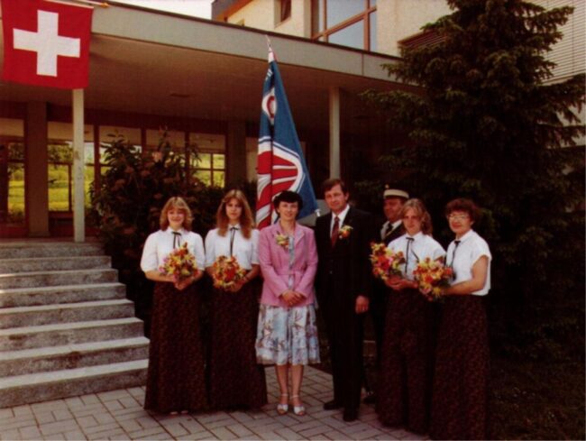 1981 wurde die zweite Fahne der Ortsmusik Rüediswil geweiht. Fahnenpate waren Josie Rogger und Otto Kurmann.