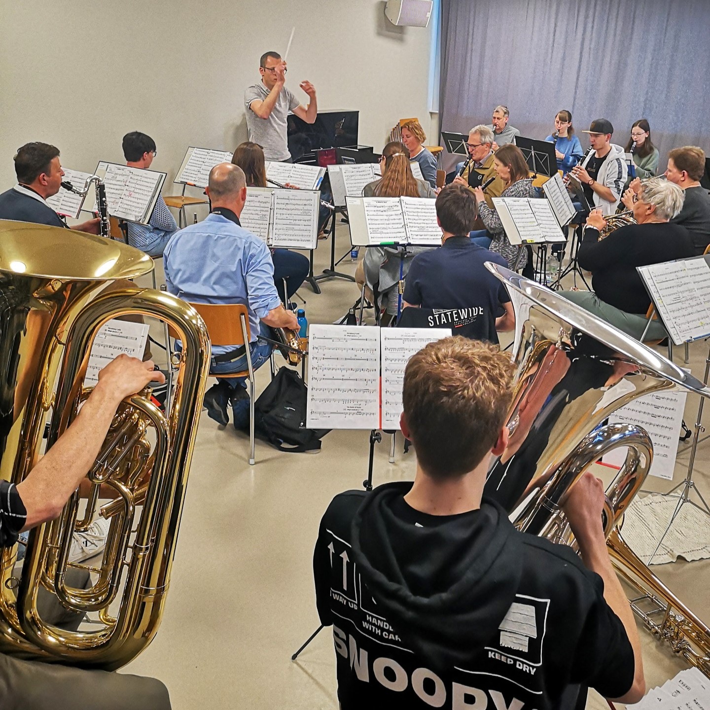 Die Ortsmusik Rüediswil probt für den Luzerner Kantonal Musiktag