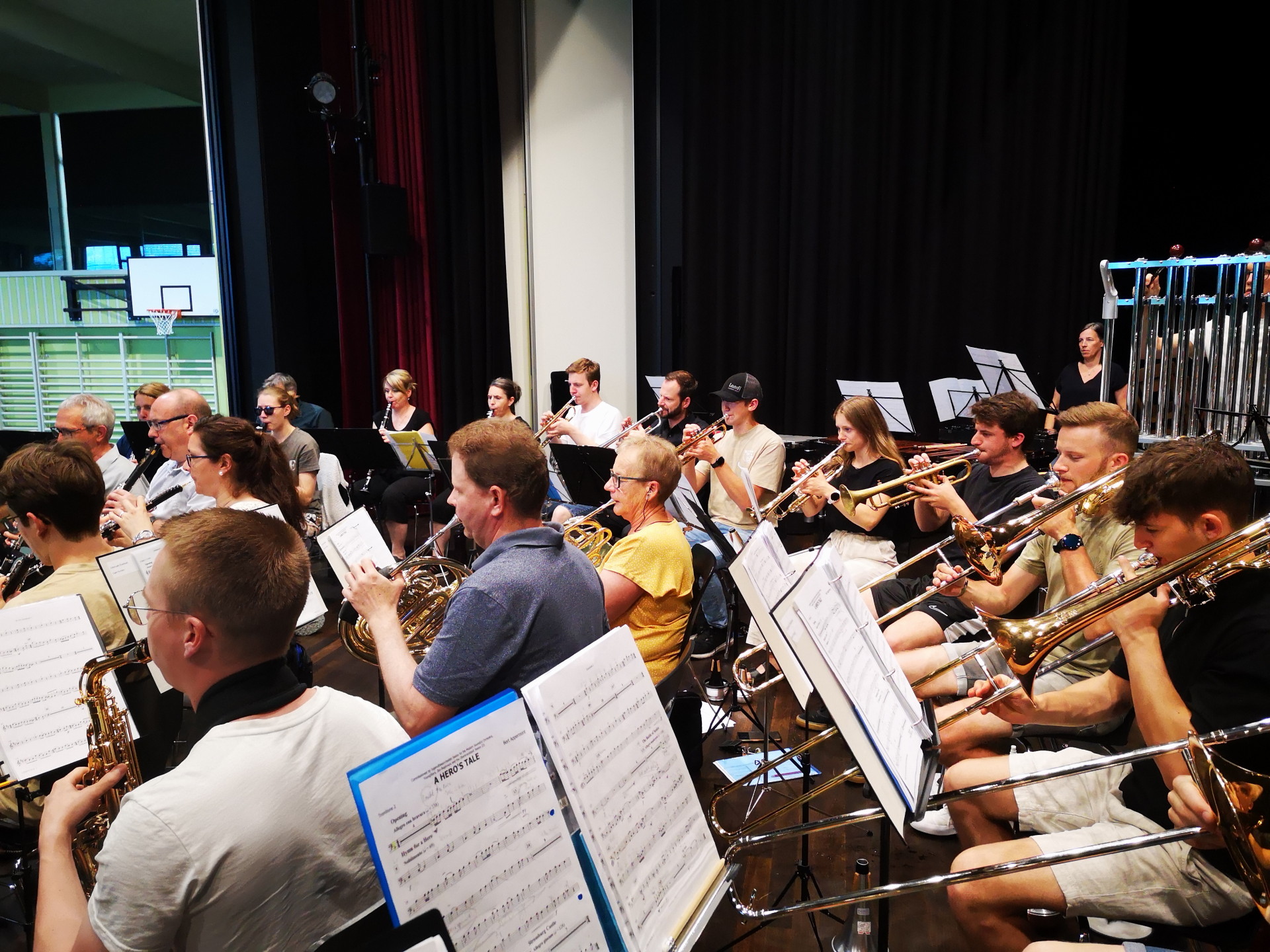 Probe der Ortsmusik Rüediswil in der Chrüzacherhalle in St. Erhard.