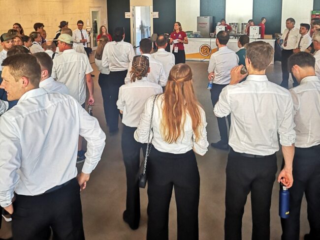 Die Ortsmusik Rüediswil wurde bei der Ankunft vom OK des Musikfest Sursee begrüsst.