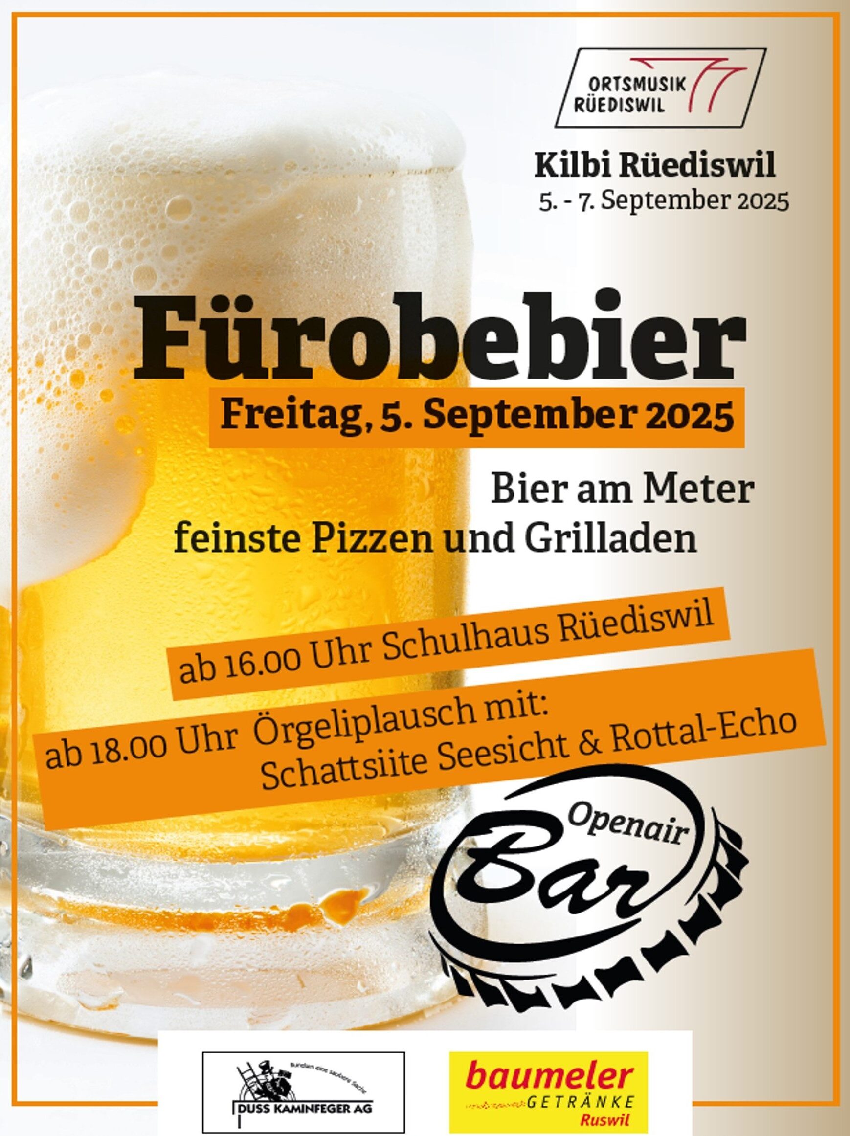 Fürobebier am Freitag, 5. September an der Chilbi / Kilbi Rüediswil 2025