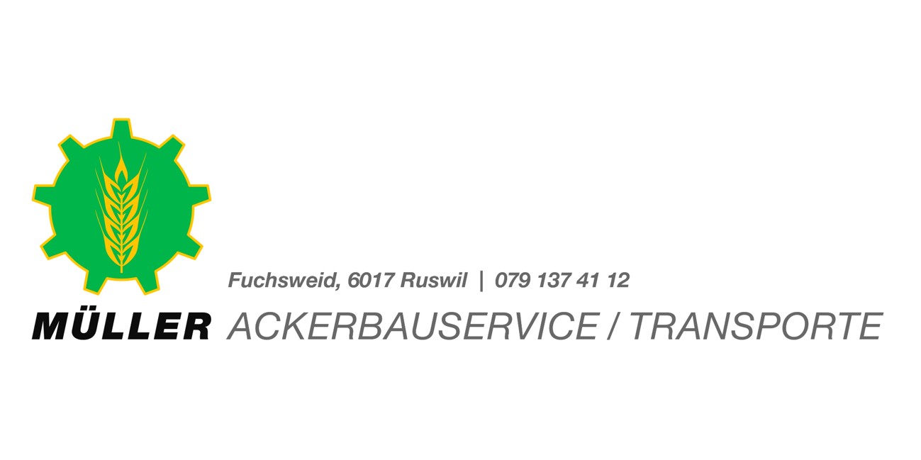 Silvan Müller - Akerbauservice / Transporte Silvan Müller, Fuchsweid ist Festgarnitur-Sponsor an der Neuuniformierung der Ortsmusik Rüediswil.