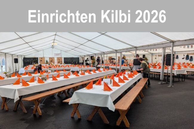 An der Neuuniformierung der Ortsmusik Rüediswil wurden zwei Zelte gestellt und die Tische toll geschmückt.